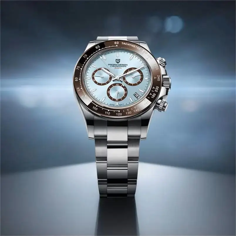 ساعة رجالي PAGANI DESIGN جديد فاخر كرونوغراف ساعات كوارتز للرجل ساعات رياضية الياقوت مرآة ساعة الفولاذ المقاوم للصدأ