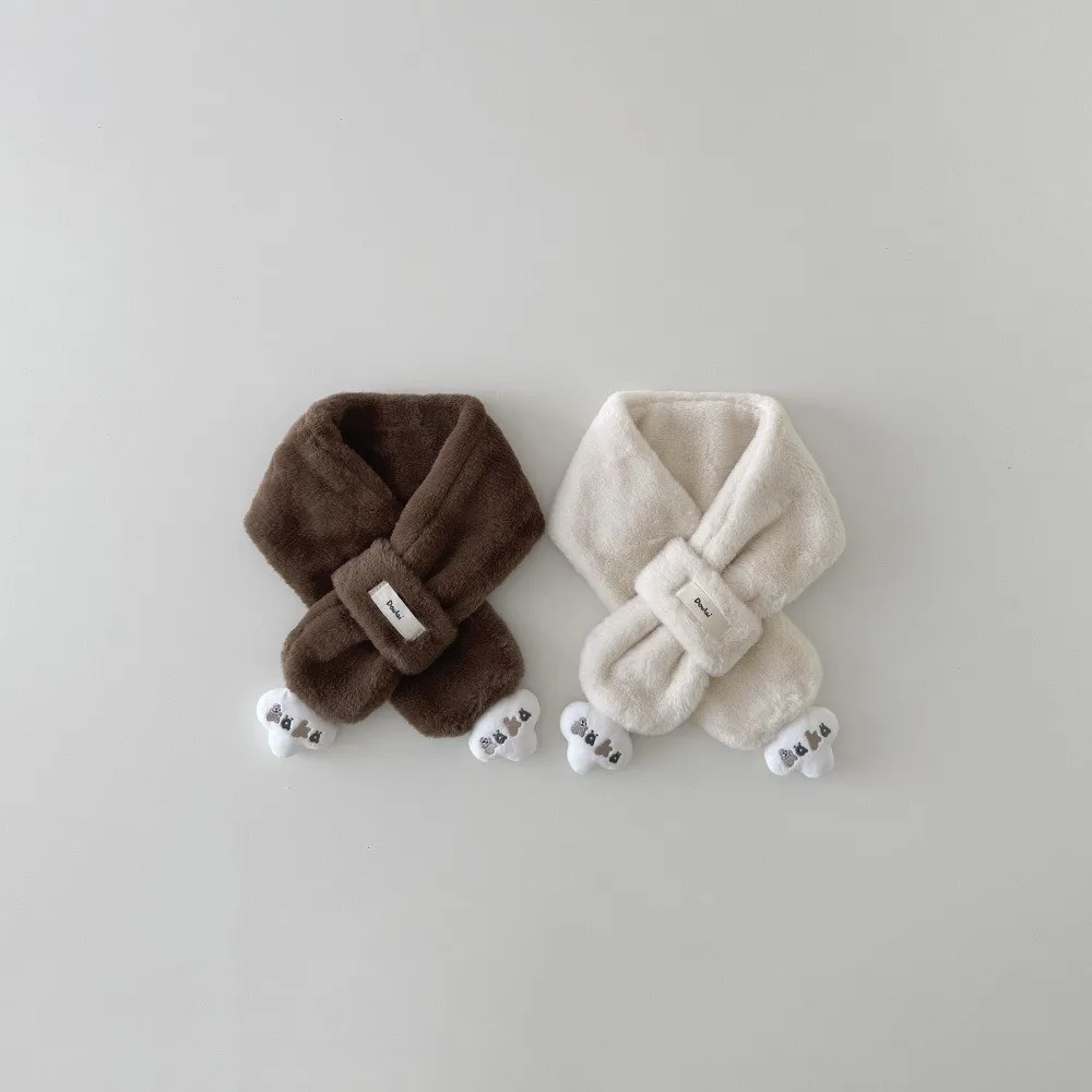 ผ้าพันคอแฟชั่นลายการ์ตูนน่ารัก กันลม กันหนาว ผ้าพันคอหนานุ่มสบาย ผ้าพันคอไขว้สำหรับฤดูใบไม้ร่วงและฤดูหนาว