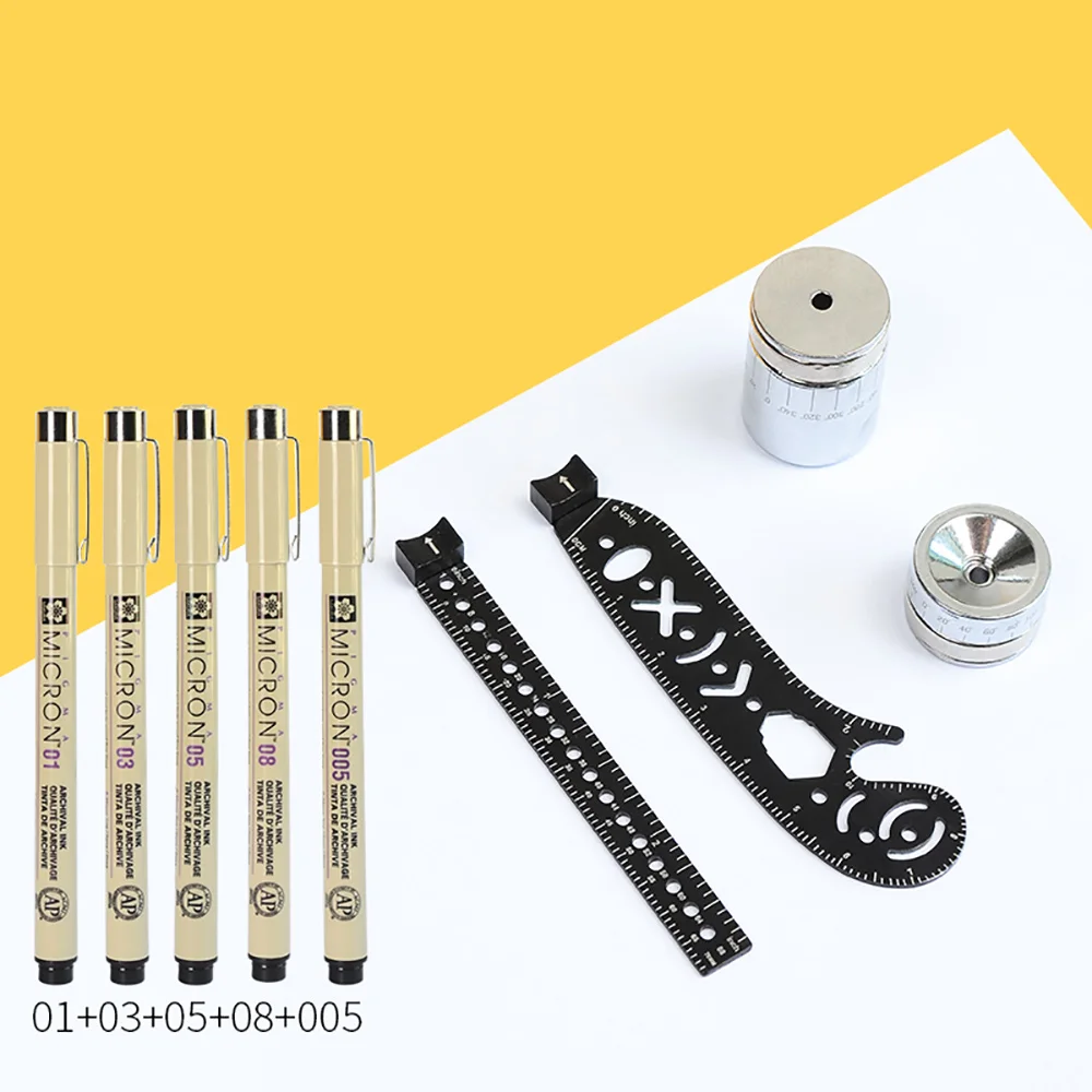 เข็มทิศมัลติฟังก์ชั่นวาดไม้บรรทัดหมุน,รูปเรขาคณิต Art Hollow ไม้บรรทัดสร้างสรรค์เครื่องมือวาดภาพ