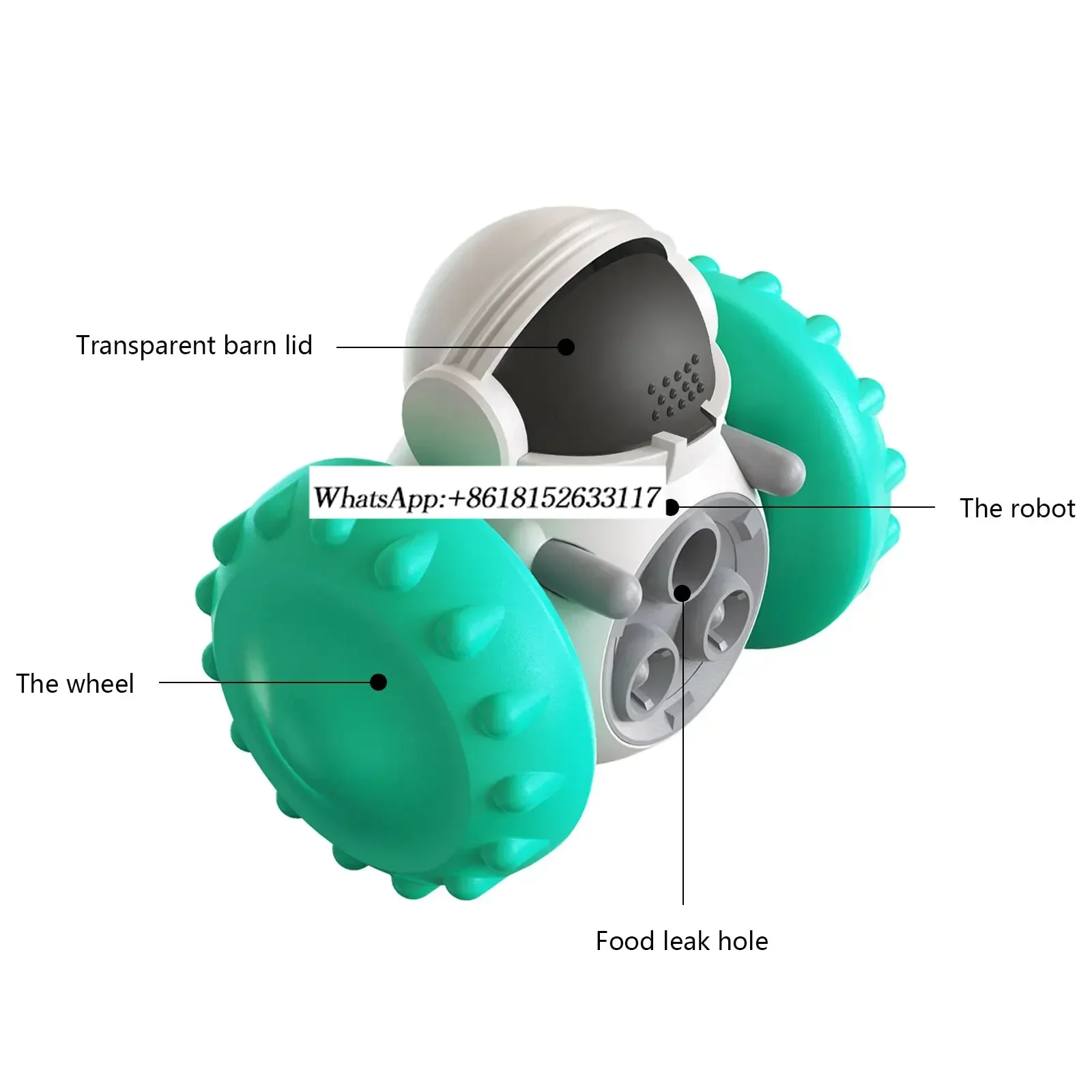 لعبة القط مع 360 °   تصميم دوار، عجلة توزيع الطعام التفاعلية، مادة PEGT وABS المتينة، ممتعة للقطط المتعددة مم