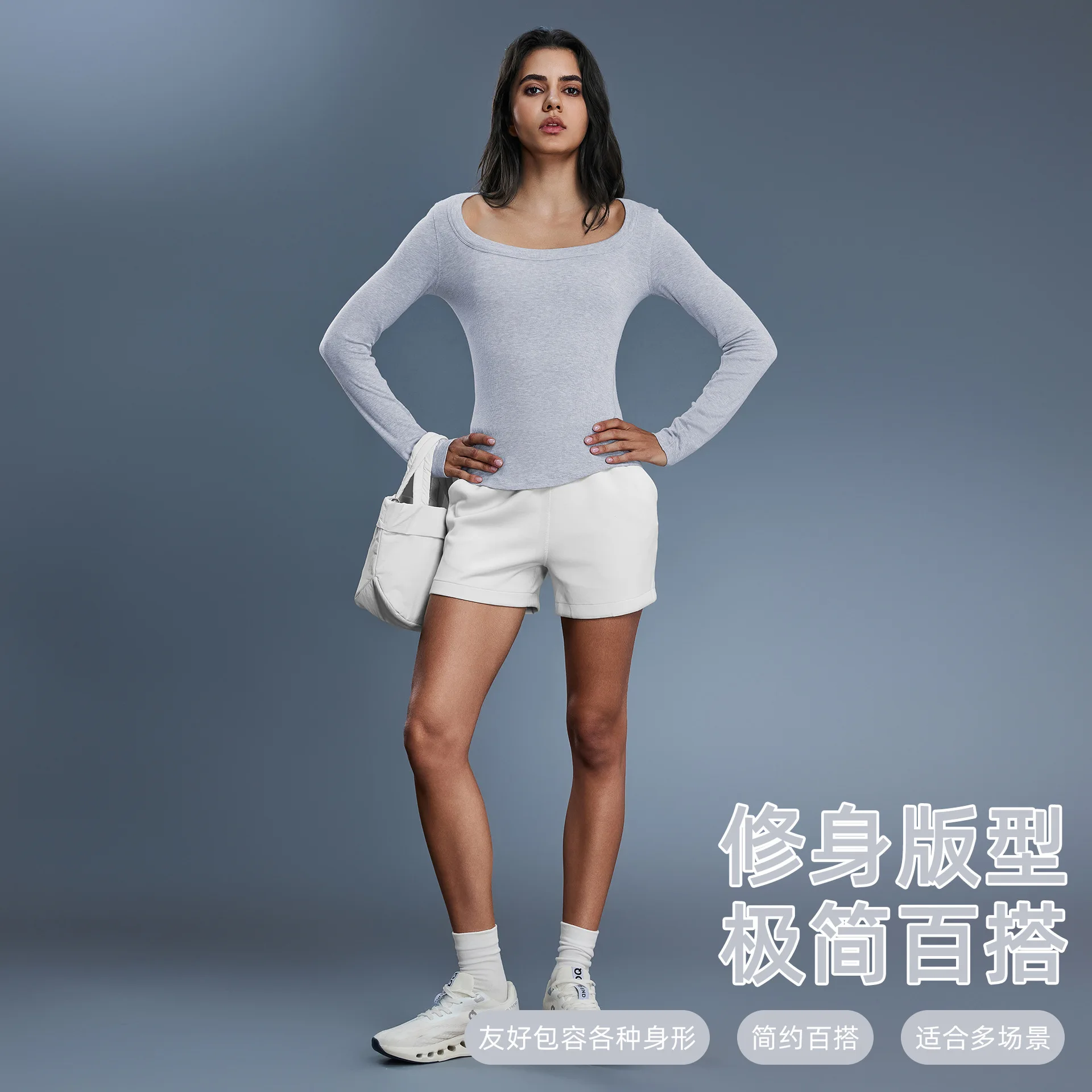 T-shirt con base morbida e delicata sulla pelle autunnale da donna a maniche lunghe T-shirt sexy con spalle scoperte 2025