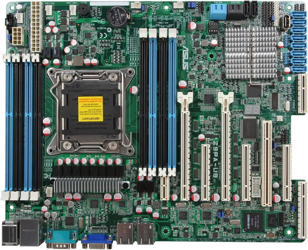 Asus Z9PA-U8 서버 마더보드, LGA 2011 인텔 C602, 8 × DDR3 1866, 1600, 1333/1066, RDIMM 지지대, E5-1600 E5-2600 ATX 