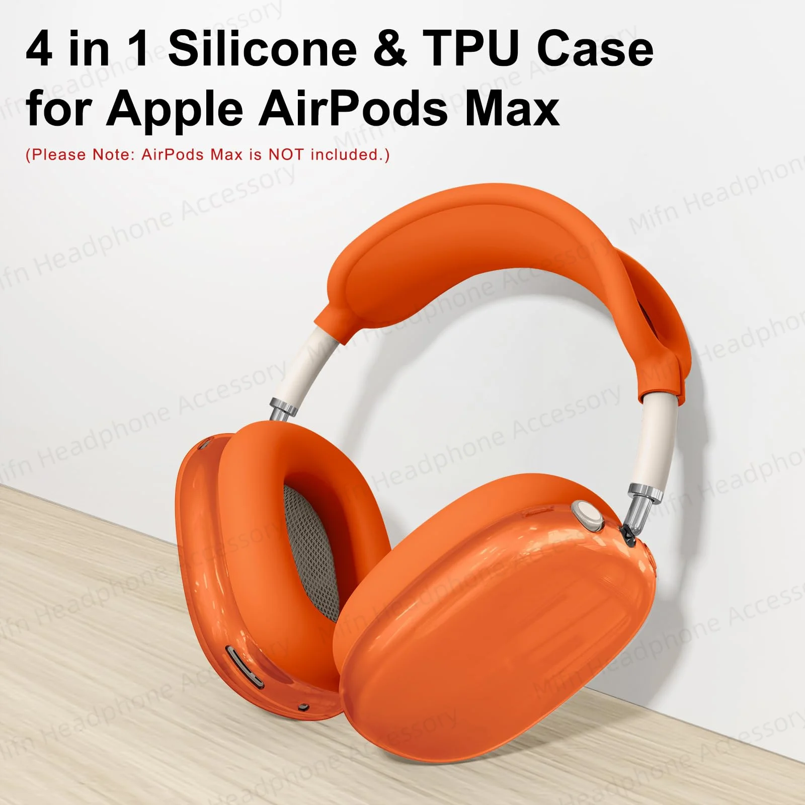 Para 2024 airpods max caso do fone de ouvido 4 em 1 headest acessórios silicone caso transparente para airpods max 2024/2020 protetor caso