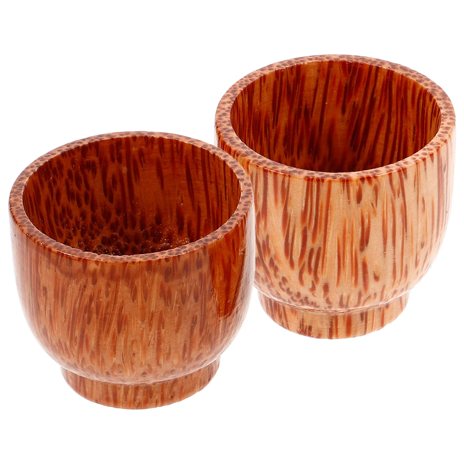 

2pcs Wooden Cup Hand-Carved Natural Wood Mug For Tea Wine Beer Hot Drinks Japanese Style Travel Camping Office Use