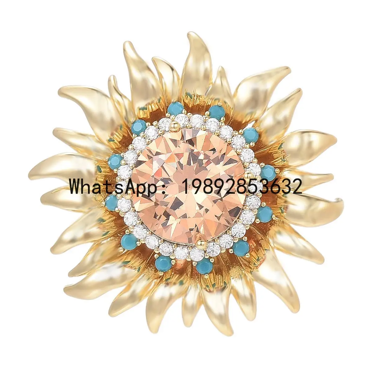 

PYJ Xiaoxiangfeng high-end sunflower magnetic buckle brooch temperament brooch fashion crystal diamond sunflower