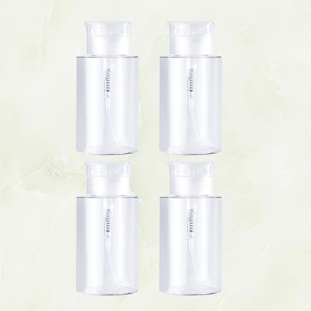 

4 Pcs Squeeze Bottle Reusable Lotion Container Travel Empty Pump Bottles for Liquid Mini Portable Dispensing