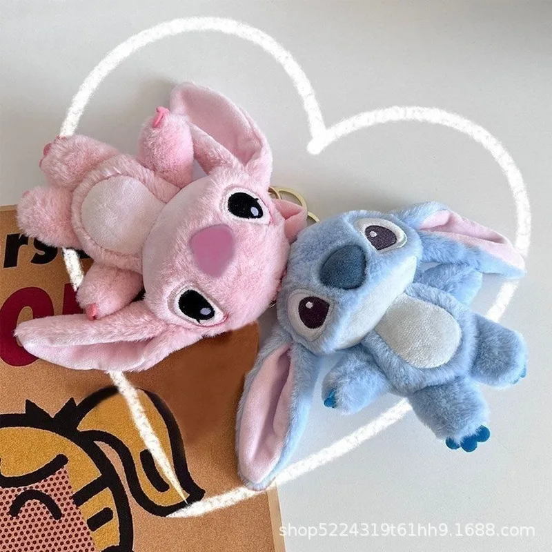 

Cartoon Stitch Plush Keychain Soft Toy Cute Stuffed Animal Pendant Gift for Girls Angel Doll Bag Charm Kids Birthday Present