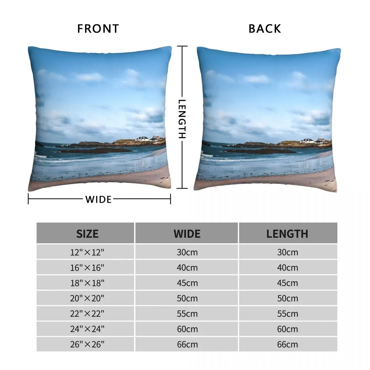 Trearddur Bay Beach Anglesey Square Pillowcase Polyester Linen Velvet Printed Zip Decor Car Cushion Cover