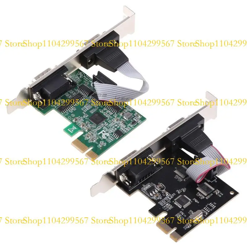

CS1W PCIe Dual Serial Expansion Card Chip AX99100 2 Port Industrial DB9 COM RS232