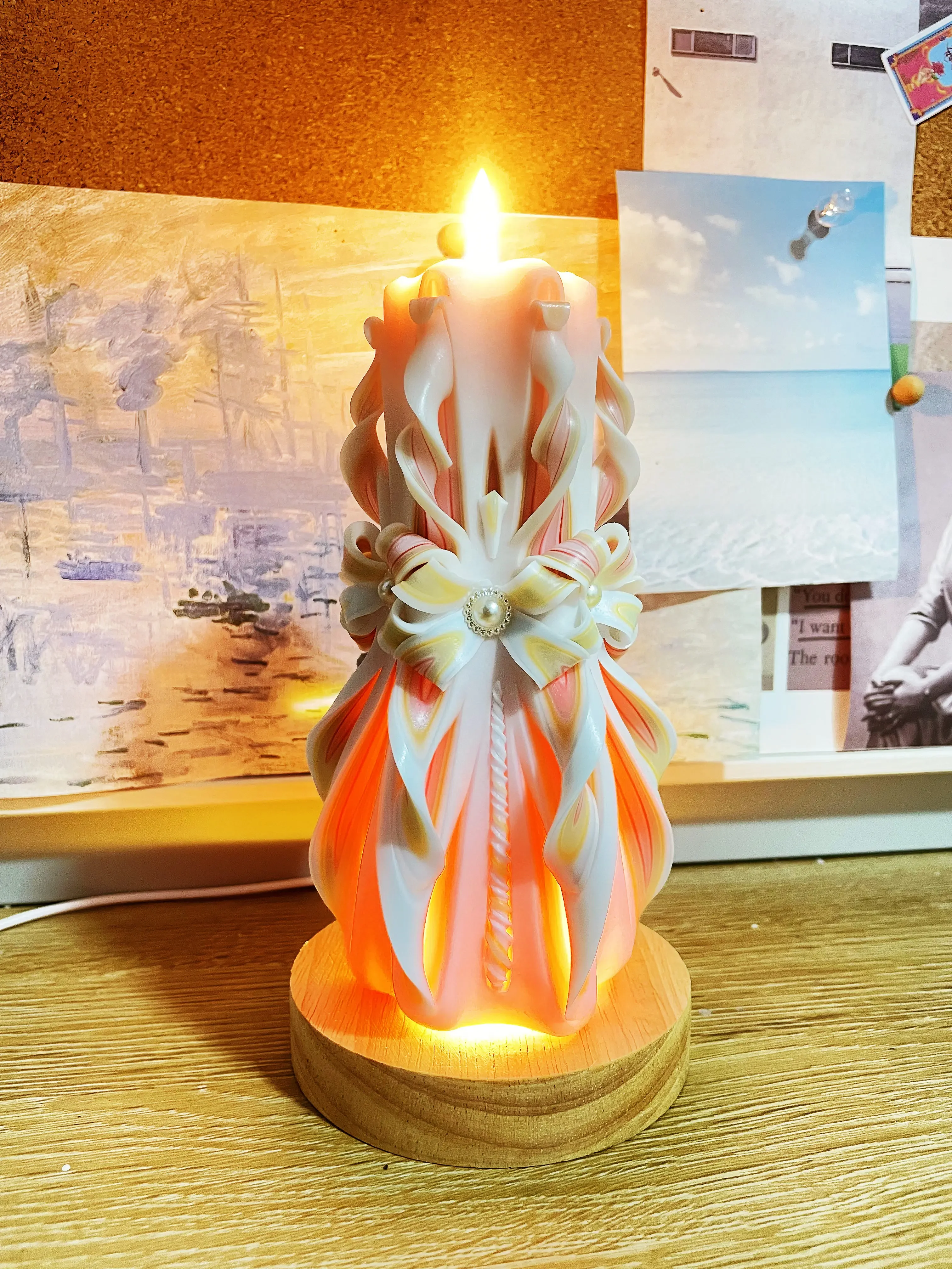 Carved Carved Candle XL Large Size 19cm Handmade Girlfriends Birthday Gift Atmosphere Decoration Aromatherapy Niche Advanced