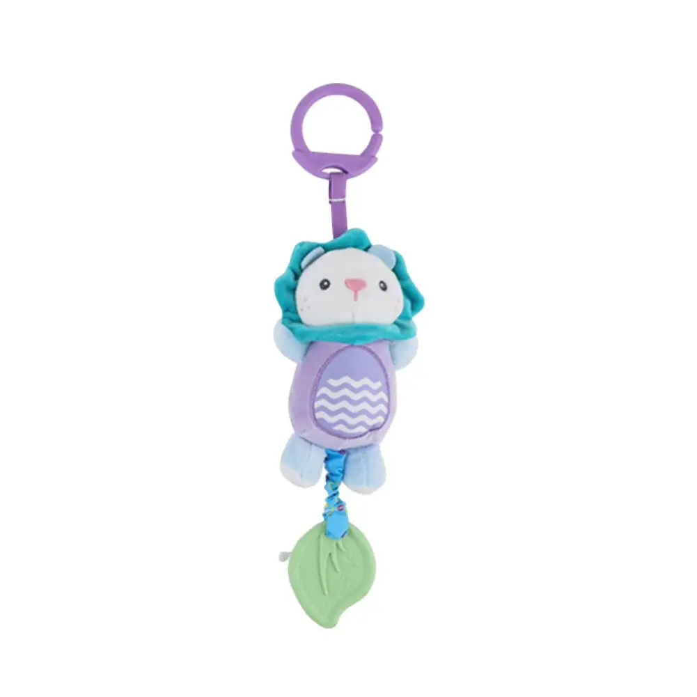 Animal Rattle Newborn Soft Stuffed Hand Grip Toys with Bells Shaker Crinkle Squeaky Sensory Travel for Toddler Hanging Toy Gifts