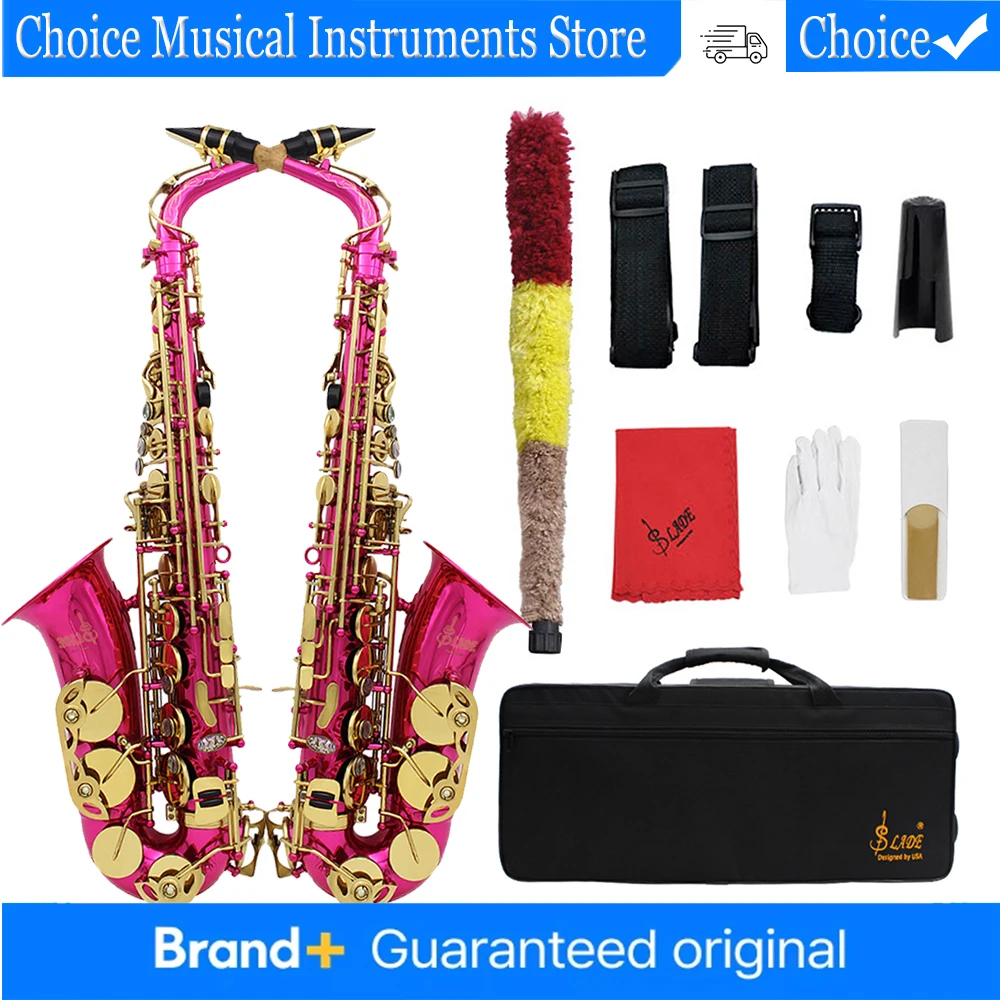 

Eb Alto Rose Red Saxophone Exquisite Carved Premium Woodwind Instrument Abalone Shell Brass Sax with Case Instrument Parts ﻿﻿