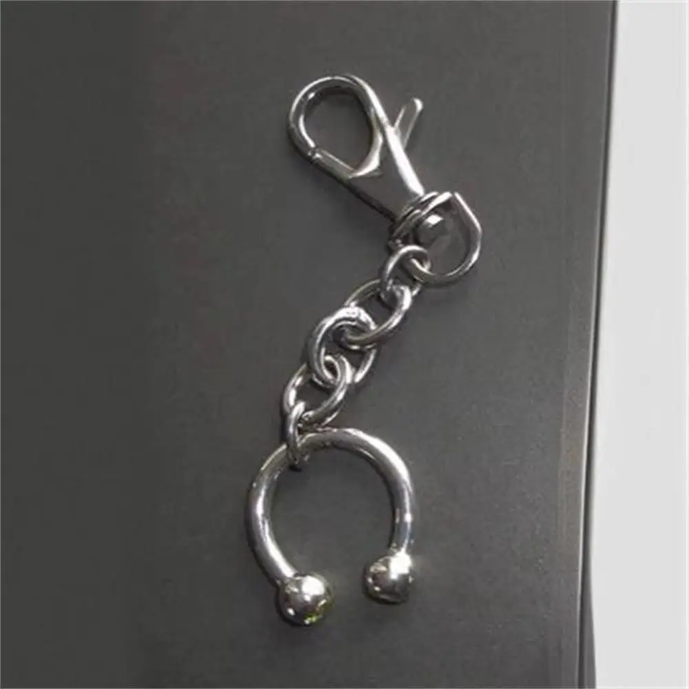 Charms Bags Keychain Horseshoe Nose Clip Pendant Keychain Silver Color Jewelry Accessories Backpack Pendant Y2K Punk Style