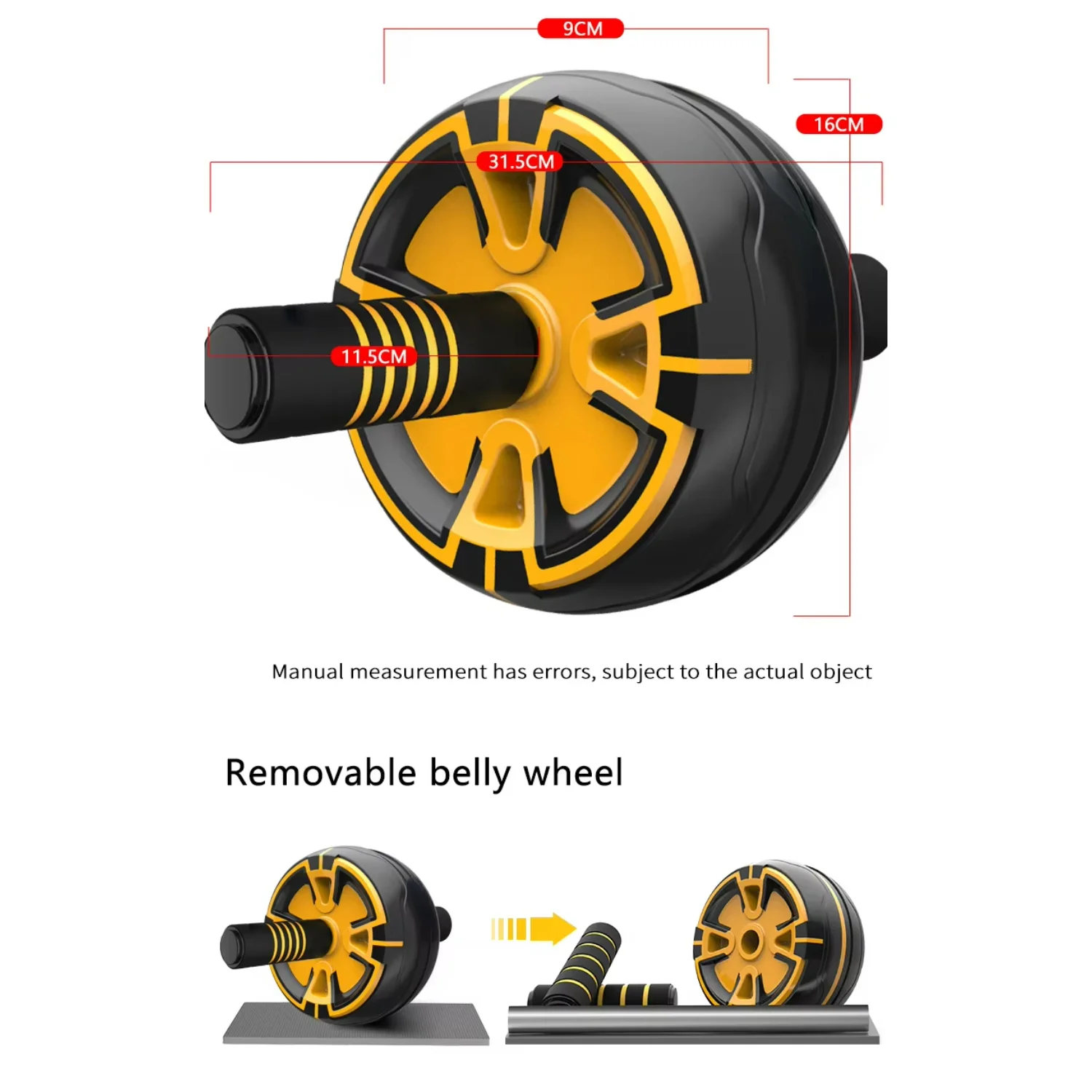 อุปกรณ์ฟิตเนสเสียงรบกวนเทรนเนอร์กล้ามเนื้อ Ab Roller Abs Core ล้อออกกําลังกายฟิตเนสอุปกรณ์การฝึกอบรม