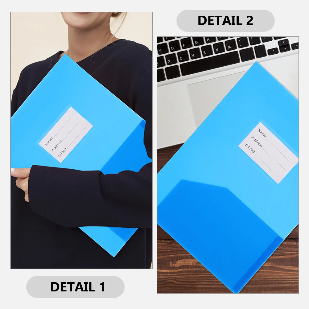 

3pcs File Folder Document Folders Plastic File Folders For Office Home Use Pp Paper Material Double Pocket Design Report Cover