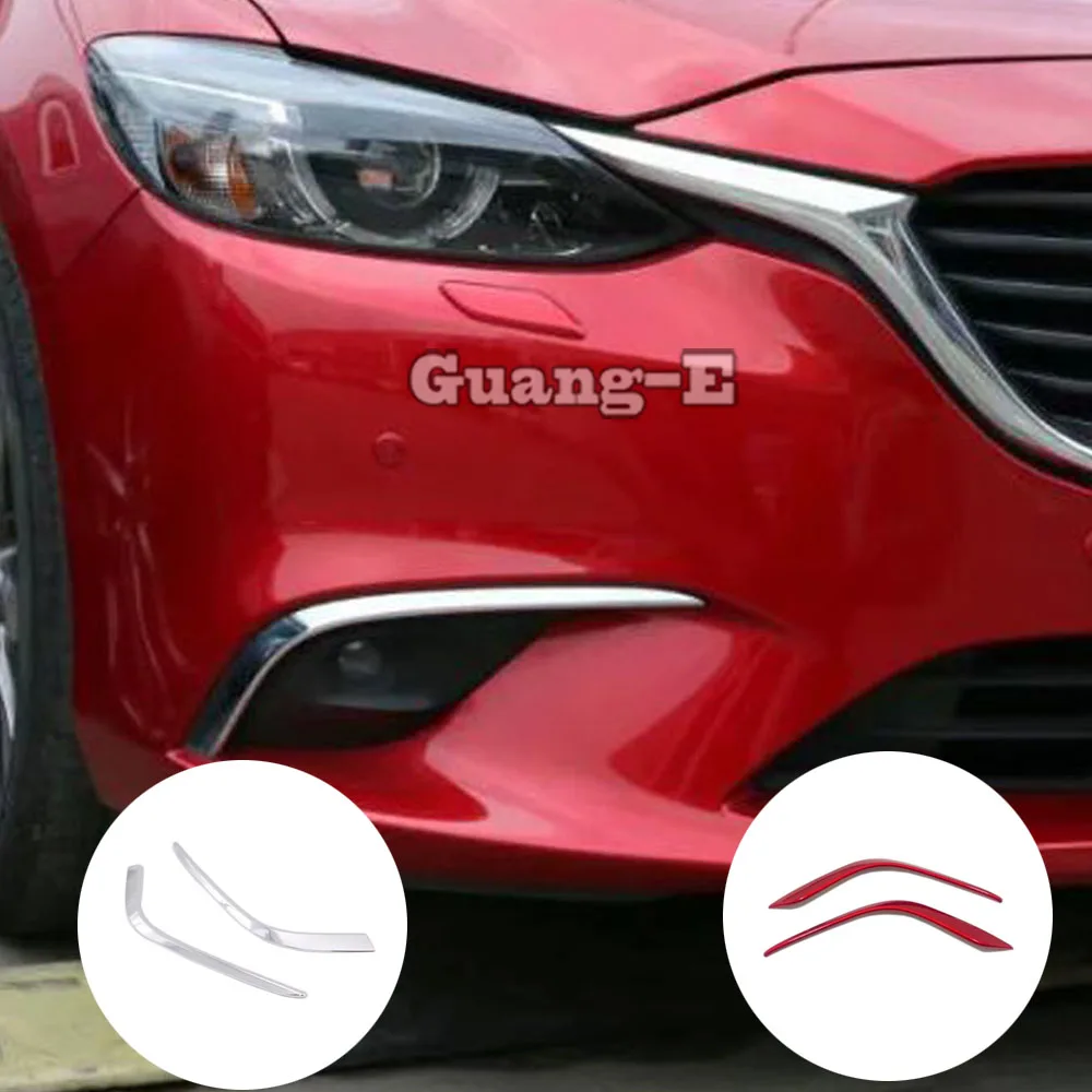 

For Mazda6 Mazda 6 Atenza 2014 2015 2016 2017 2018 2019 Body Head Front Fog Eyebrow Trim Light Lamp Frame Stick ABS Chrome Cover