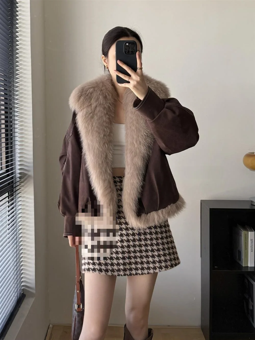 2026 Winter New Solid Color Fur Collar Splicing Versatile Short Jacket Women's Long-sleeved Parker Thickened Down Cotton Jacket