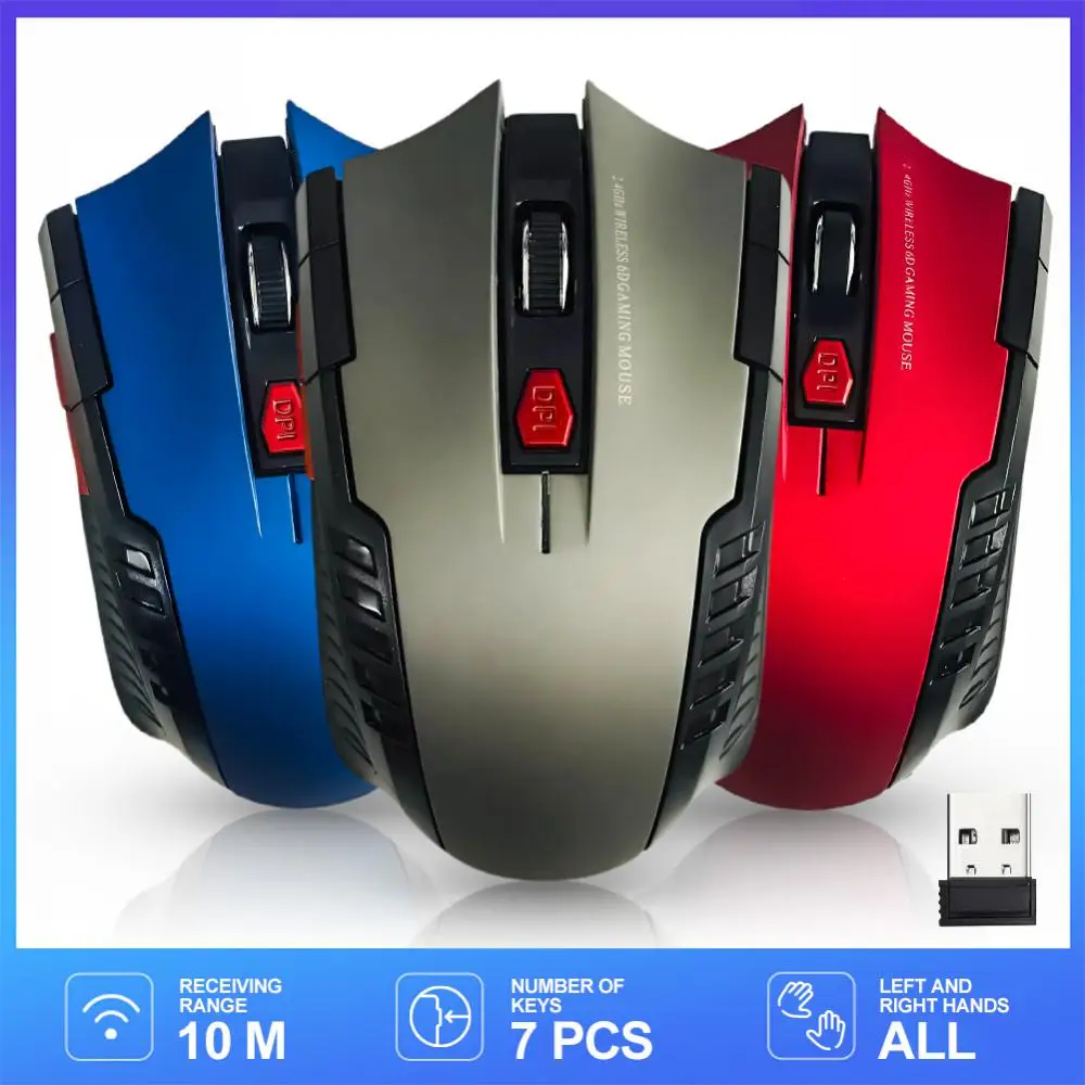 1600DPI 2.4GHz Wireless Optical Mouse Battery powered Wireless Mouse Optical Mice With USB Receiver Gamer For Computer Laptop 