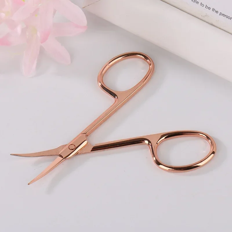 Stainless Steel Electroplating Rose Gold Eyebrow Trimming Scissors Mini Scissors Cosmetic Scissors Eyebrow Trimmer