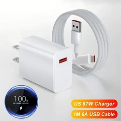 6A 67W Ultra Fast Charger Cable for Xiaomi 11 12 Lite 13T Redmi Note 10 11T 12T 13 POCO X3 X4 F4 Quick Charging Type C USB Cable