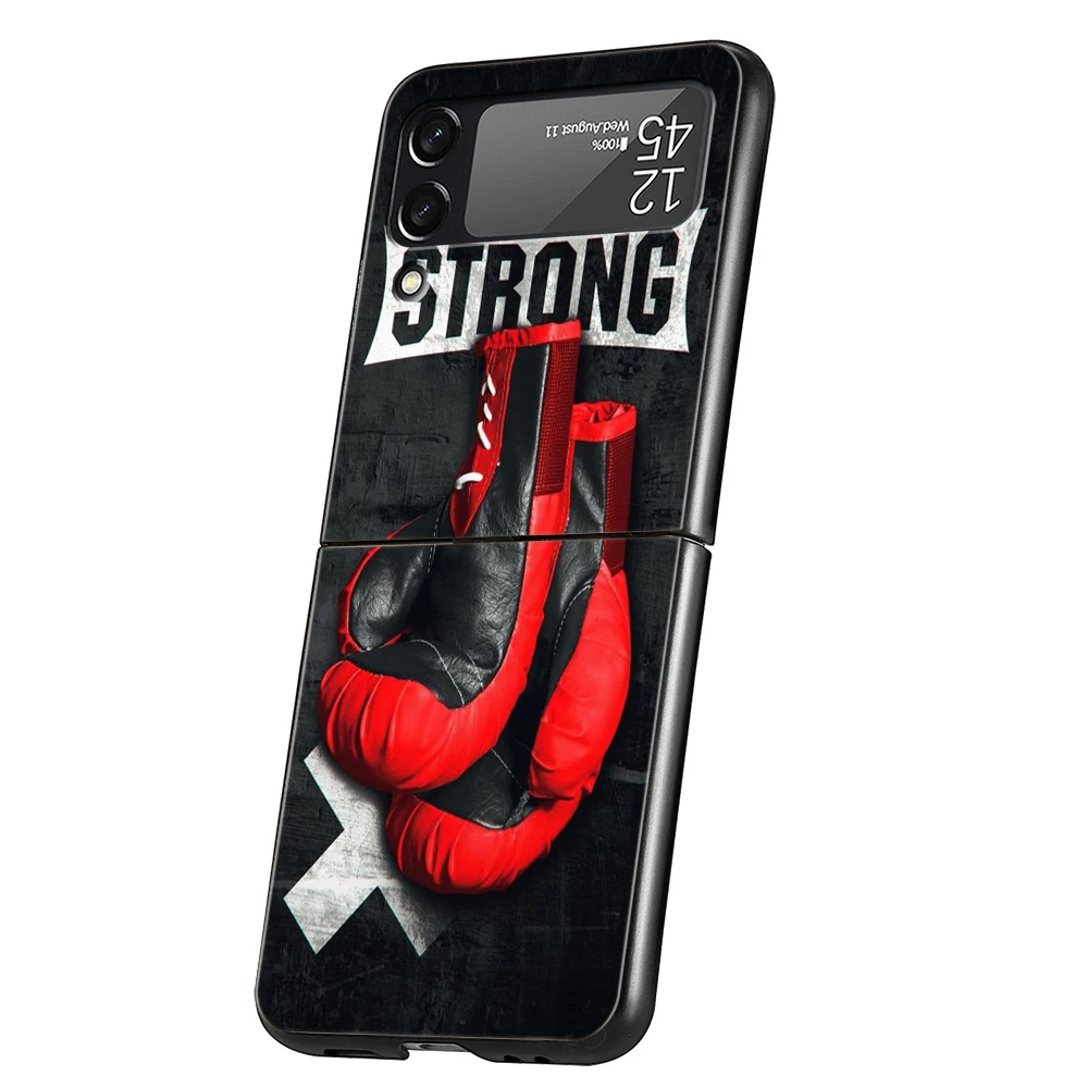 Barbell Deadlift Fitness Hard PC Phone Case For Samsung Galaxy Z Flip 6 5 4 Black Cover For Galaxy Z Flip 3 Foldable Shockproof