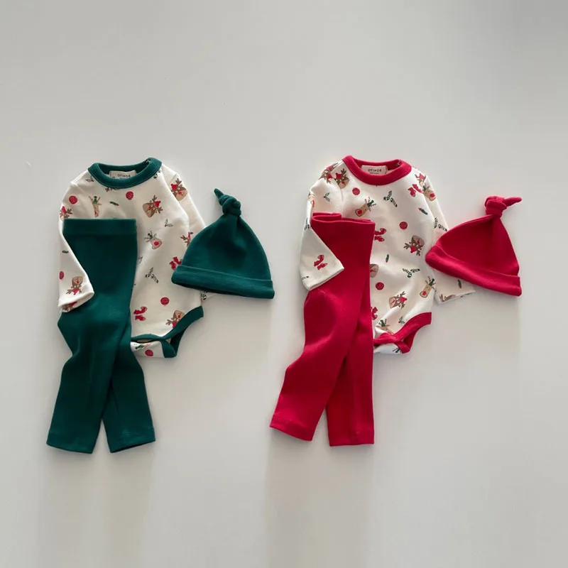 Grenouillère rouge en coton pour nouveau-né garçon et fille, barboteuse pour bébé, ensemble de vêtements chauds pour le nouvel an