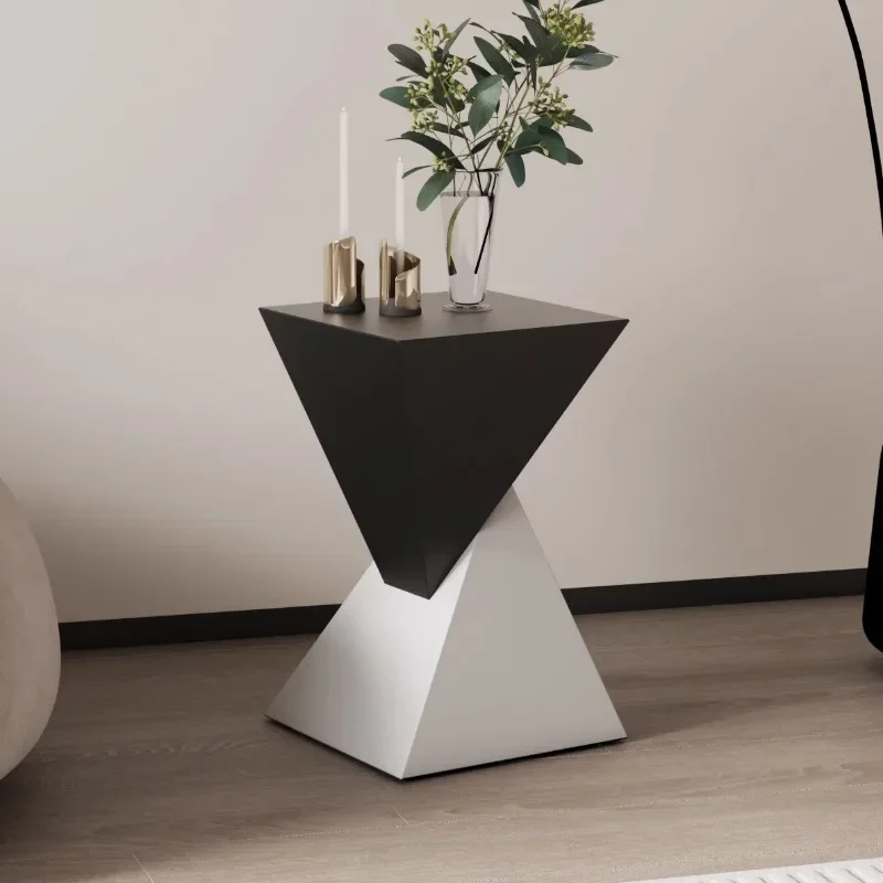 

Metal Luxury Sofa Side Table Minimalist Bedroom Nightstand Stain-Resistant Geometric Tea Table Modern Corner Stand