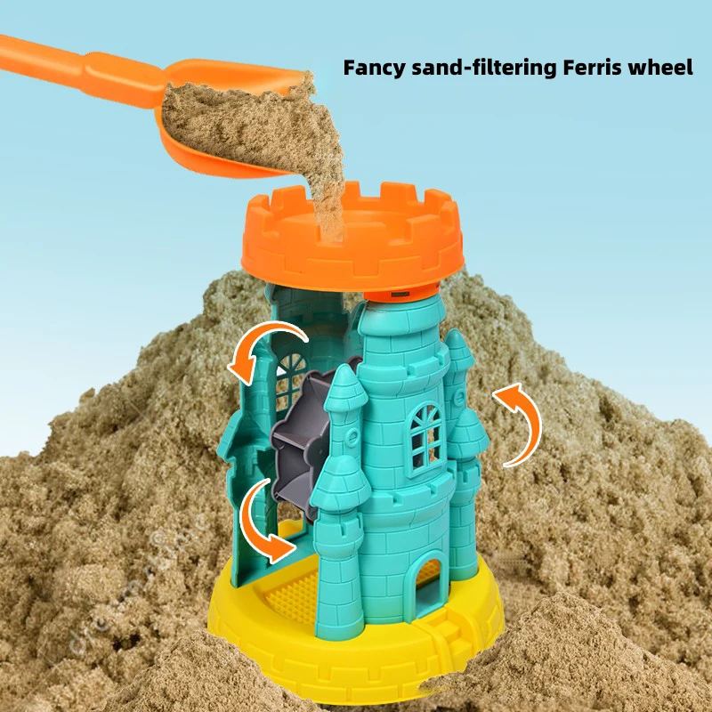 Strandspielzeug-Set für Kinder, ATV, Sandgraben und Wasserspielzeug, Strandeimer, Sanduhr, Schaufel, Strandsand-Spielwerkzeug, zufällige Farben