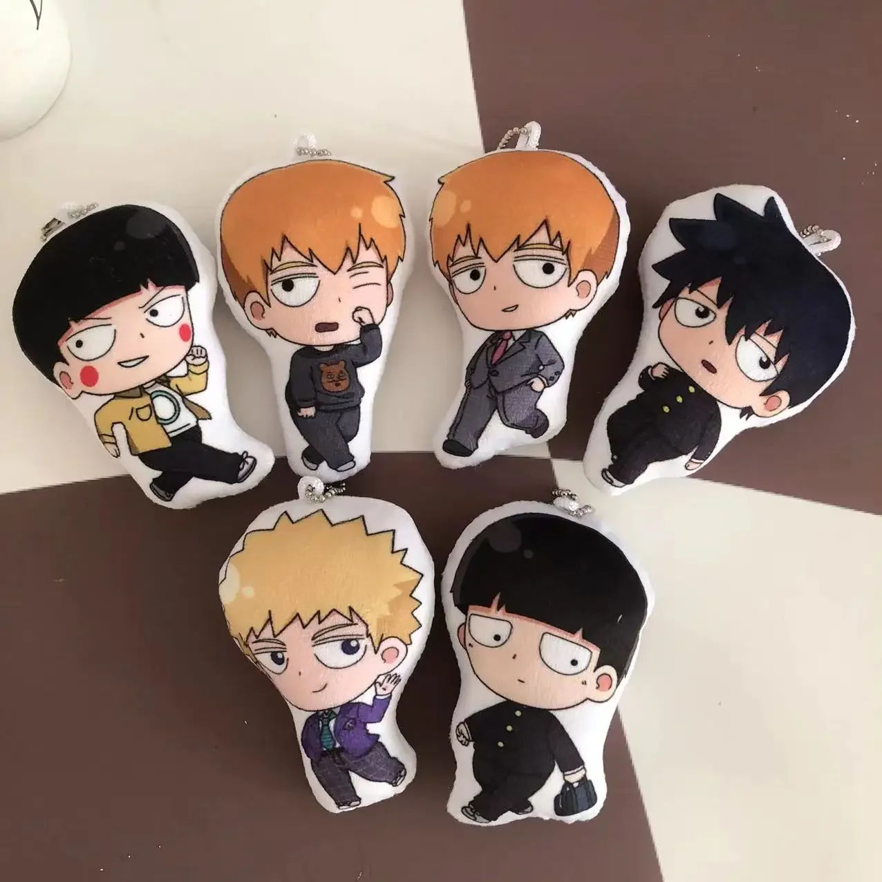 10cm Reigen Arataka Shigeo Kageyama Teruki Hanazawa Ritsu Kageyama Plush Toys Cartoon Kawaii Bag Keychains Christmas Kids Gifts