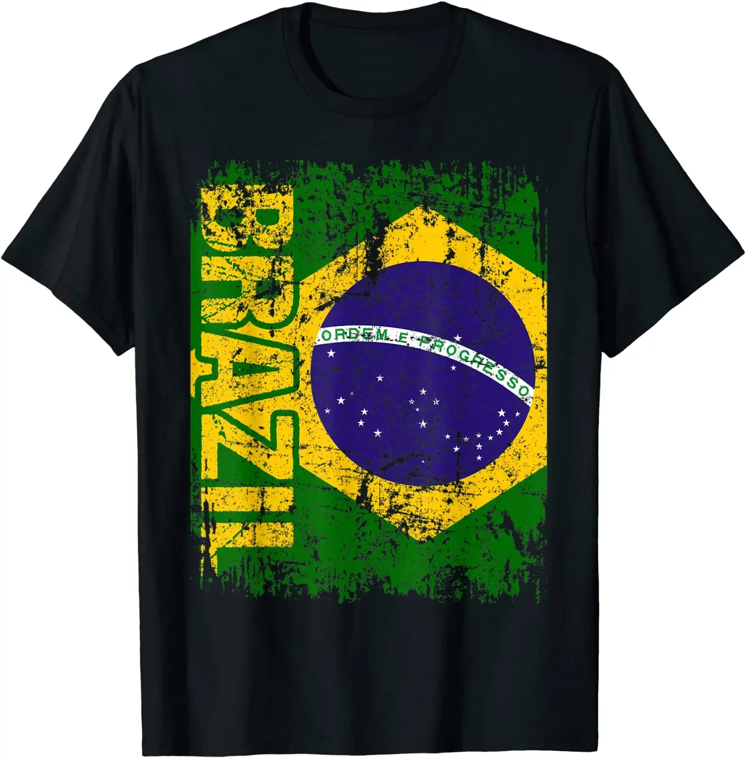Brazil Flag Vintage Distressed Men's T-Shirt