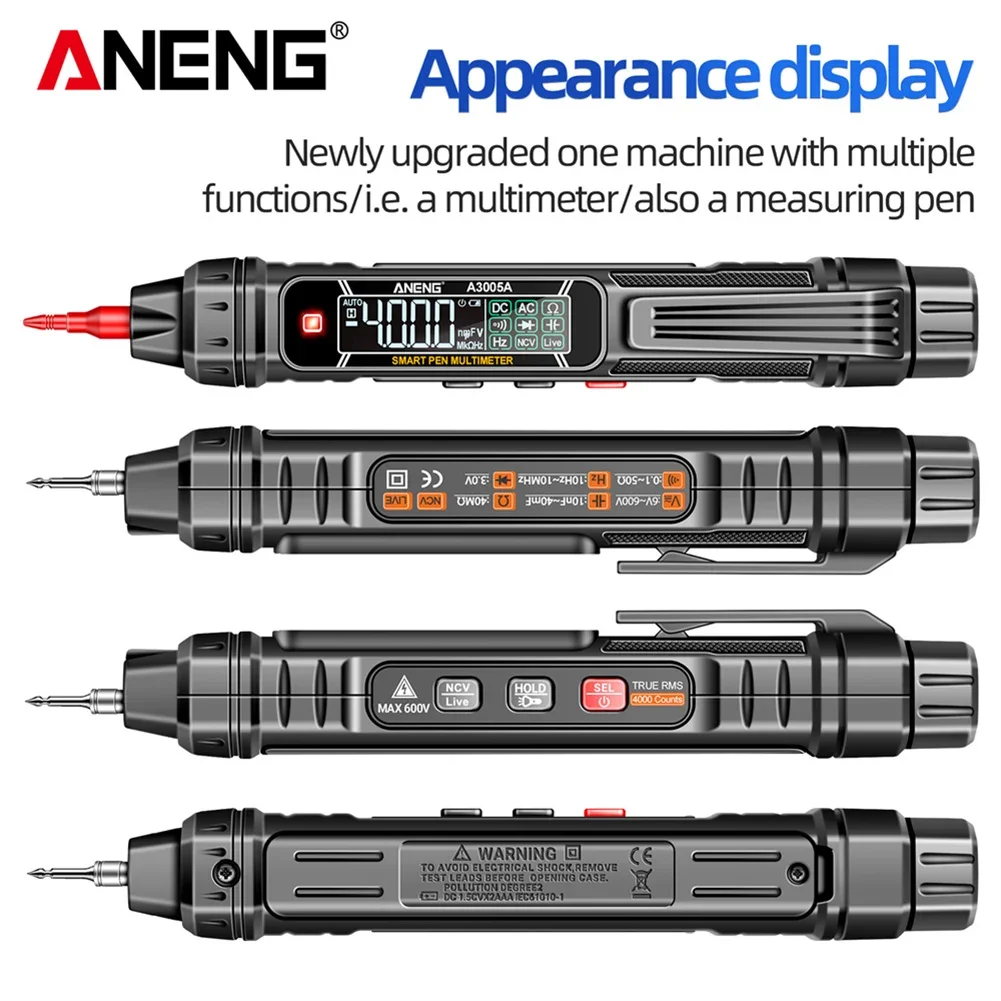 ANENG A3005 A/B Digital Multimeter Pen Type 4000 Counts Professional Meter Non-Contact Auto AC/DC Voltage Ohm Diode Tester Tool