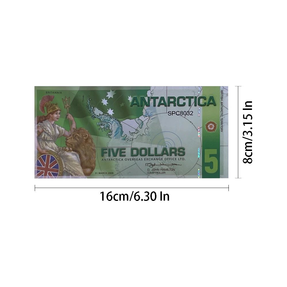 Antarctica Commemorative Banknote, Complete Set of 6 Different Denominations, 1 2 3 5 10 20 Dollar Collection