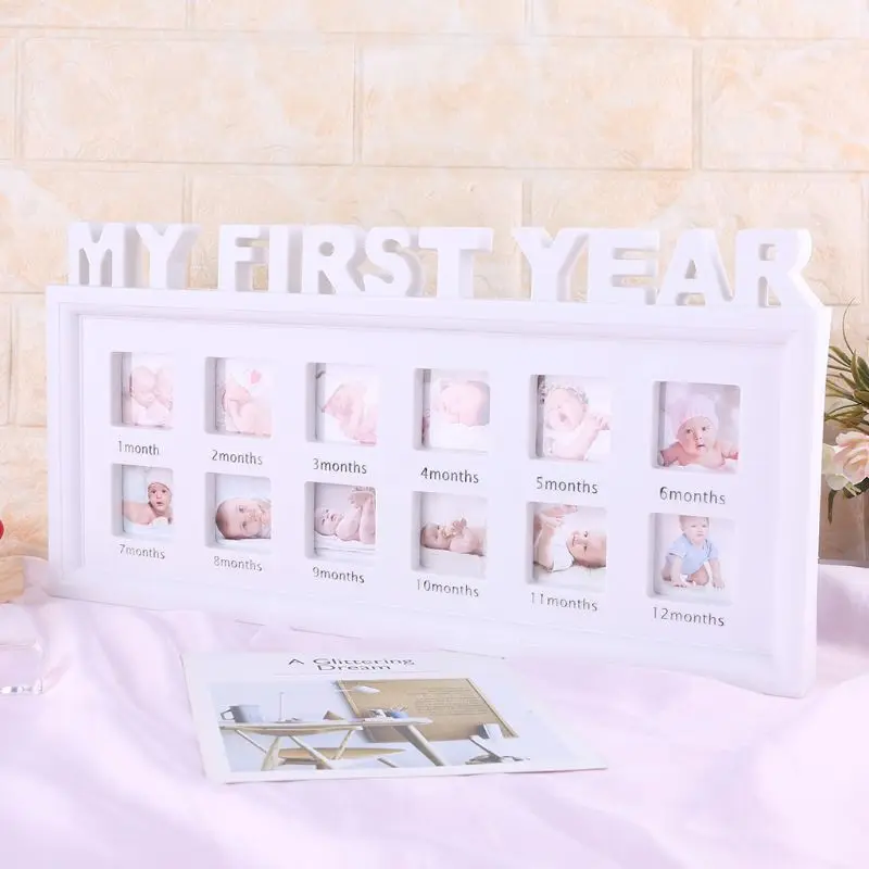 

My First Year Baby Keepsake Frame 0-12 Months Pictures Photo Frame Souvenirs Infants Newborns Growing Memory Presents