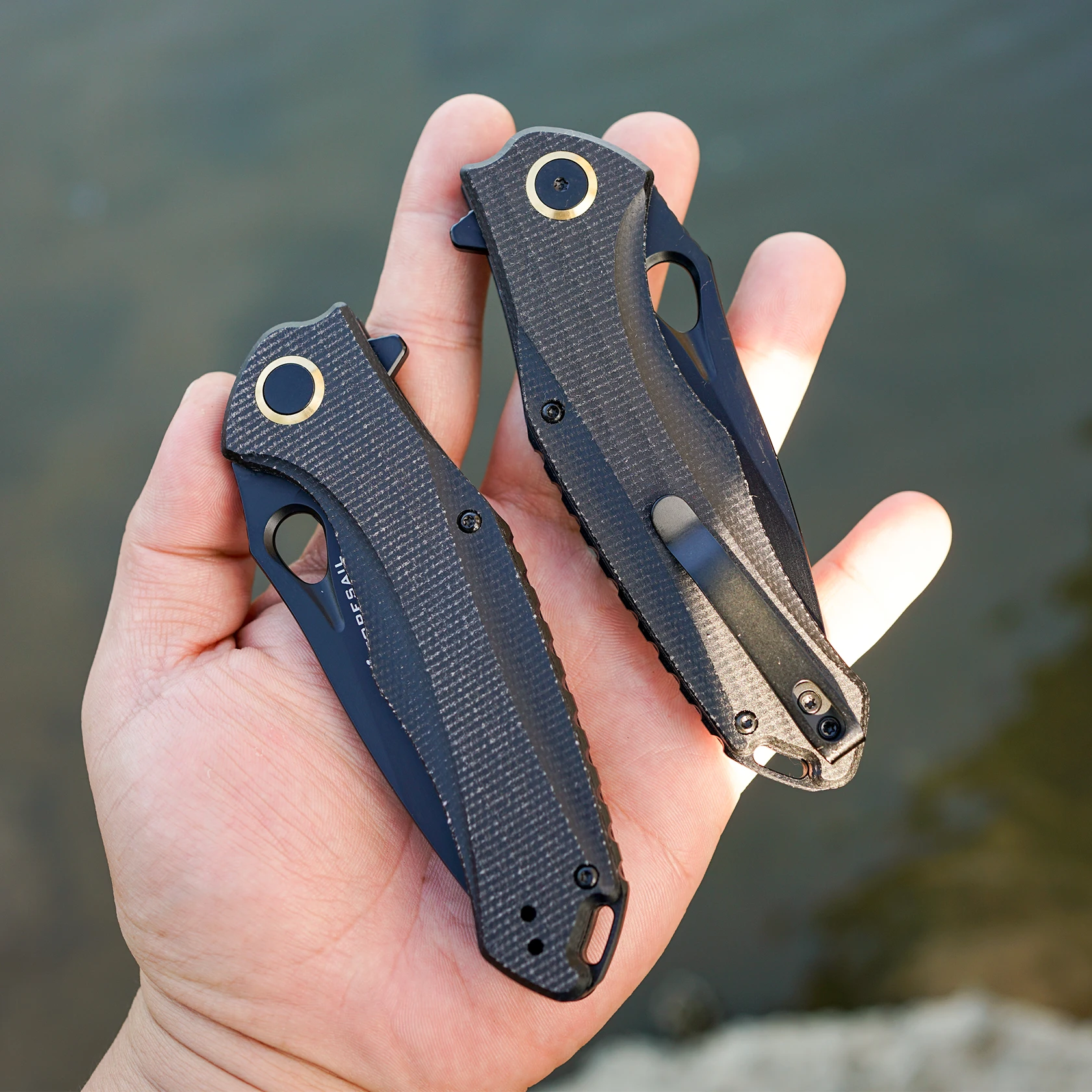 Practical Pocket knife made with14C28N Steel,Reversible Deep-carry Pocket Clip,Flipper. For Outdoor Camping and Gift, EDC Knife