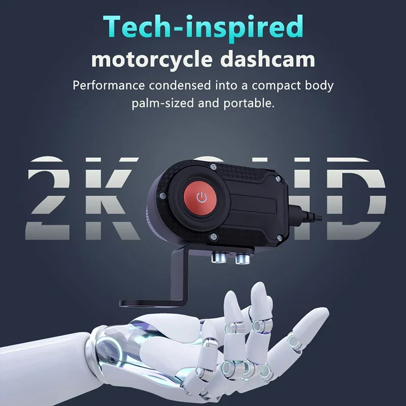 2K HD WiFi Motorcycle DVR Waterproof IP66 Dash Cam 170 Degree Wide Angle Loop Recording HD Video Camera WiFi Dashcam view 2