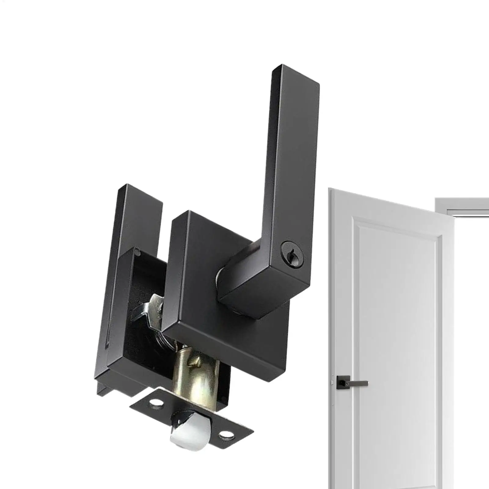 

Квадратная дверная ручка-замок с функцией приватности для межкомнатных дверей (спальня, ванная комната), фурнитура для дверных замков