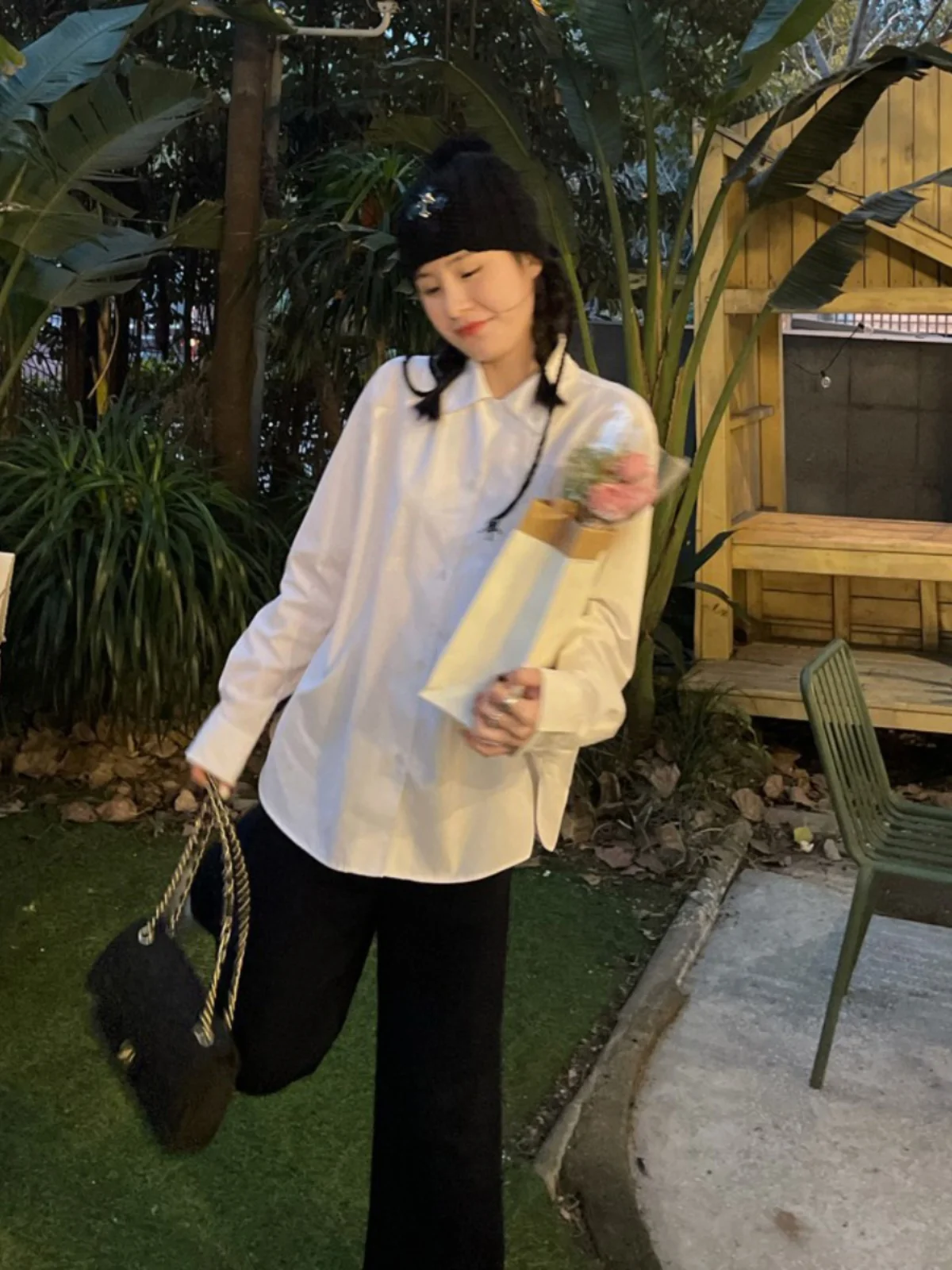 

Модный белый топ-рубашка для женщин, для дома, для сохранения молодости, осень-зима, новинка, корейский свободный крой, кофта.