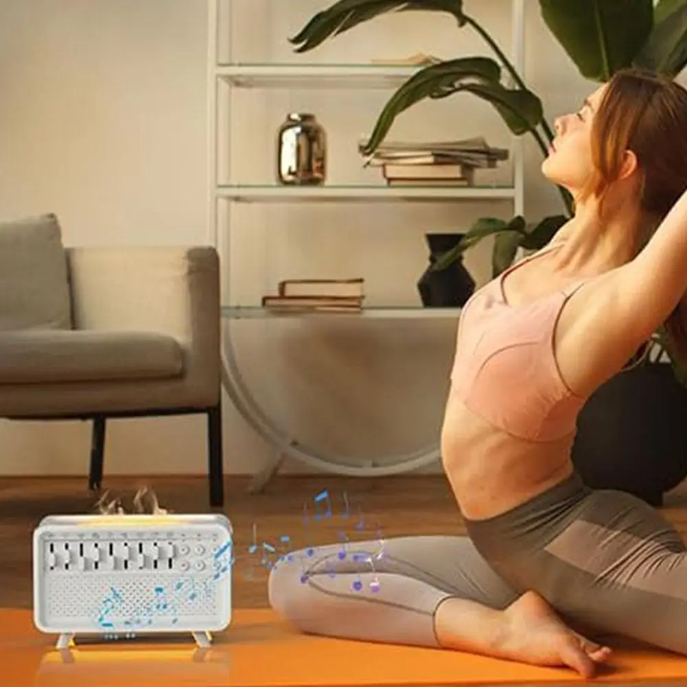 يساعد جهاز مراقبة النوم بالضوضاء البيضاء على الهدوء وتحسين النوم، مع مرطب للعلاج العطري كساعد على النوم وإضاءة ليلية #5