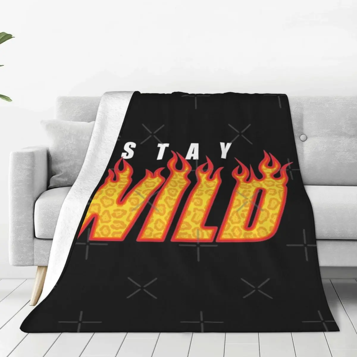 

Универсальное одеяло Stay Wild Fire Ben Azelart Four Seasons для офиса, подарок на День матери