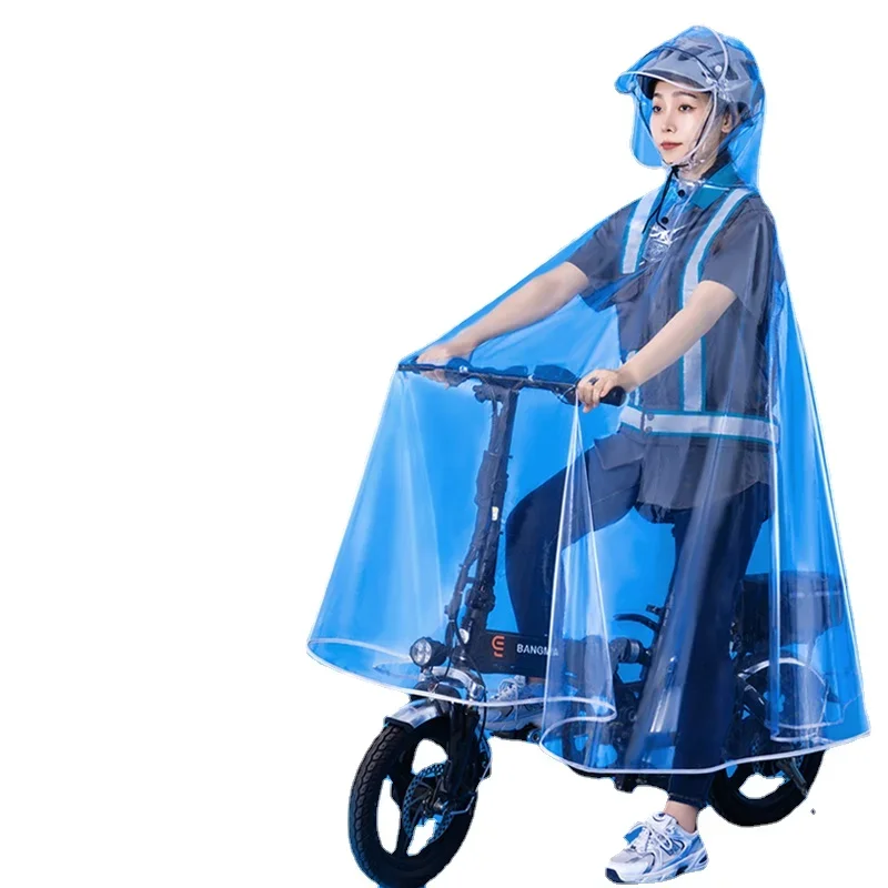 Raincoat Plastic SolidColor Eva Transparent Extra Large Rain Hat Loose AdultEquipment Driver Special Folding Full Body Rainproof