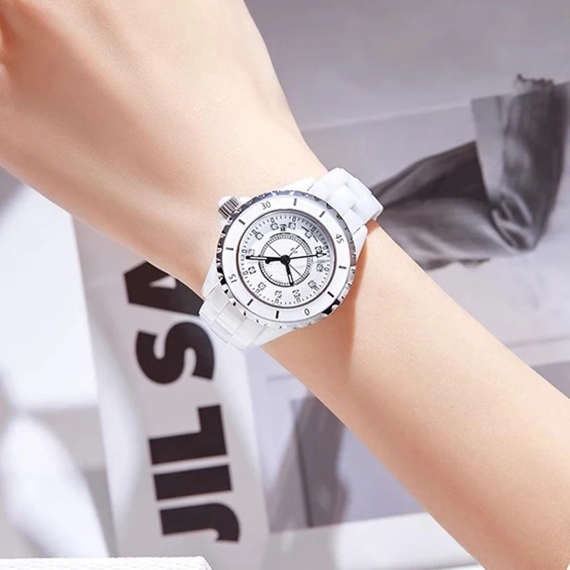 For J12 ceramics wristband high quality women's men's watch strap Fashion bracelet black white 16mm 19mm Waterproof Bracelet