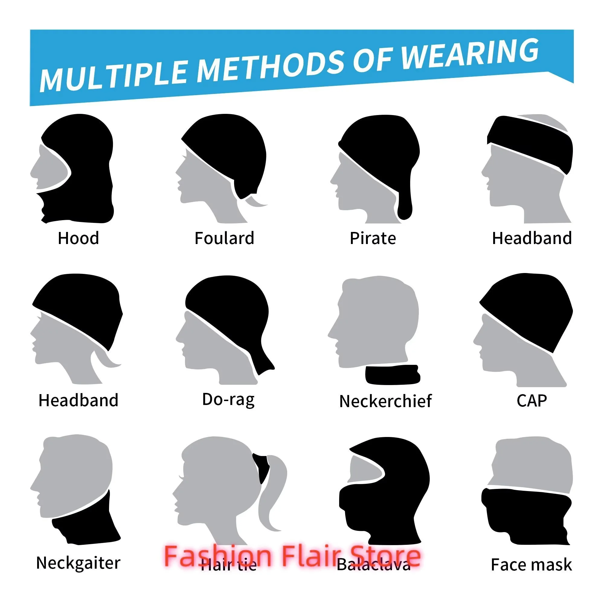 Shiva Retro Headband Pescoço Fino Homens Mulheres Caminhadas Tubo Cachecol Rosto