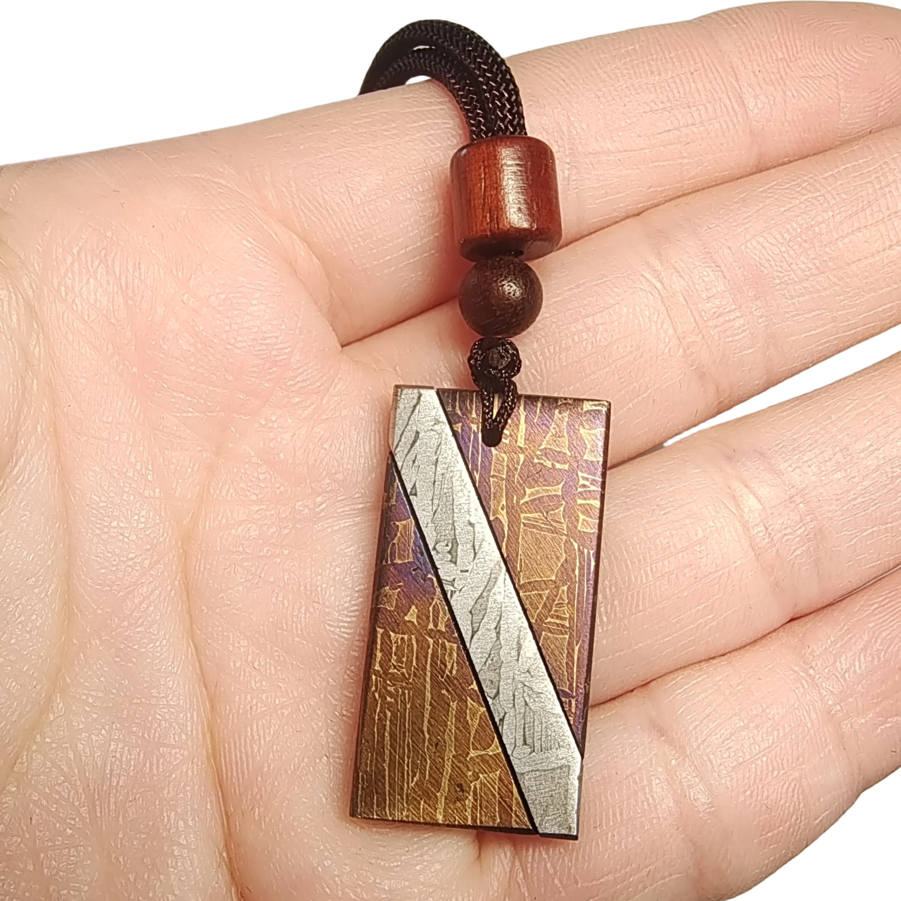 16.4g Muonionalusta meteorite pendant Natural iron meteorite pendant Meteorite slice Collection -LK185