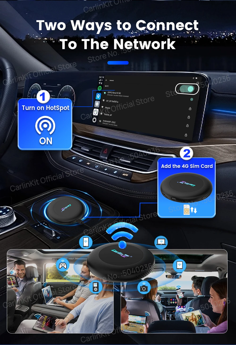 CarlinKit Android 16 Ultra 2 CarPlay Ai Box CQ4390 8G+128GB Bildschirmspiegelung Kabelloses Android Auto Split-Screen FOTA Für Netflix – Detail 12