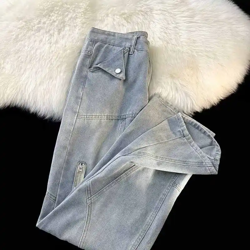 

Women's Baggy Y2k Cargo Jeans Harajuku Vintage Boyfriend Denim Trouser Japanese 2000s Style Oversize Hip Hop Jeans Pants Clothes