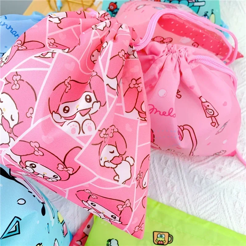 Bolsa de almacenamiento de cosméticos de Hello Kitty Kuromi, Kawaii Sanrio Ins, lindo Paquete de bolsillo de dibujos animados, Cinnamoroll, regalos para niñas