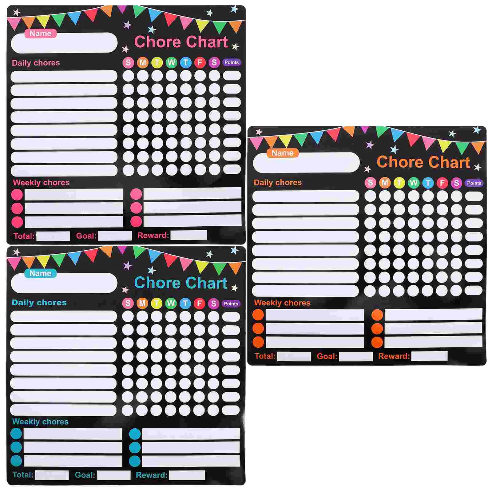 

3-х шт. Детская таблица ограде, еженедельник, магнитная проверка в семейных картинках, ответственность для детей