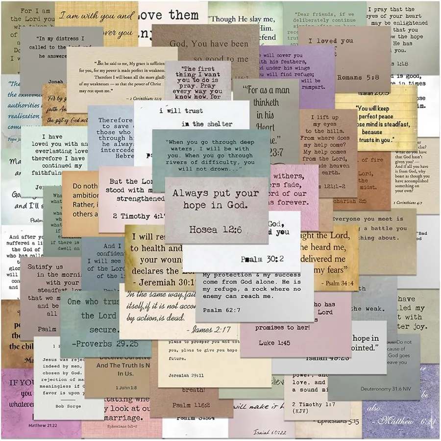 

60 шт., перемешители из библейских стихов, винтажные перемешители для библейского пишущего ввода для путешествий, виниловые водонепроницаемые принадлежности для христианских скрапбукинга Chr