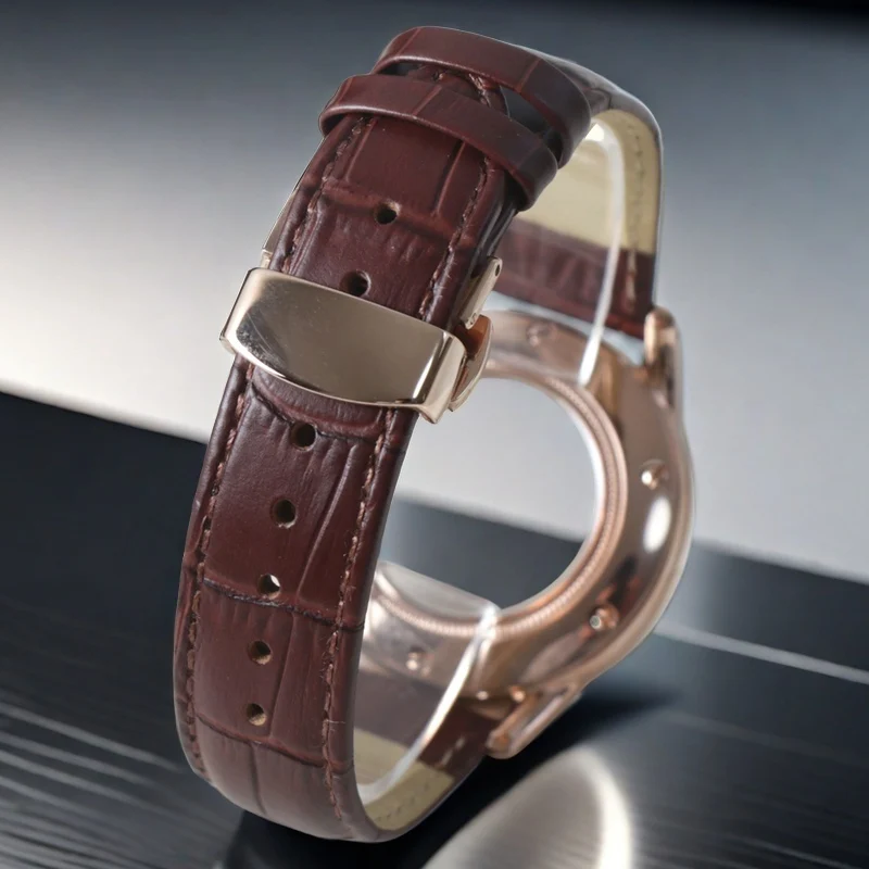 Seiko Mod NH35 GS 39mm Watch Case for Nh34 NH35 NH36 Automatic Movement MOD Watch Case Stainless Steel with Leather Strap