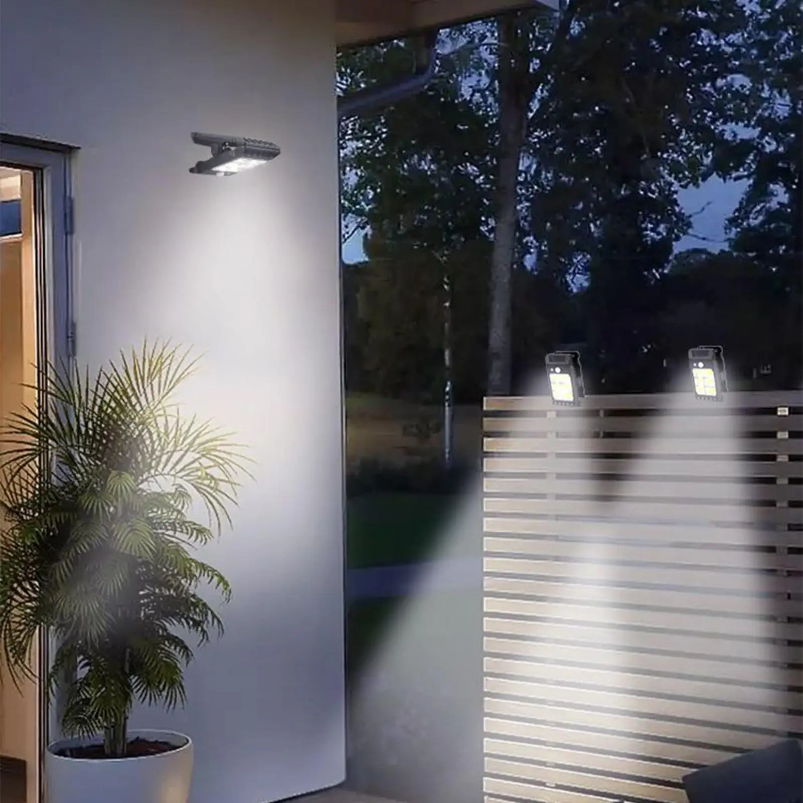 أضواء حديقة تعمل بالطاقة الشمسية 1200 Mah بطارية محس حركة مشبك مقاوم للماء على أضواء الحركة الشمسية في الهواء الطلق للممر الفناء الخلفي #4